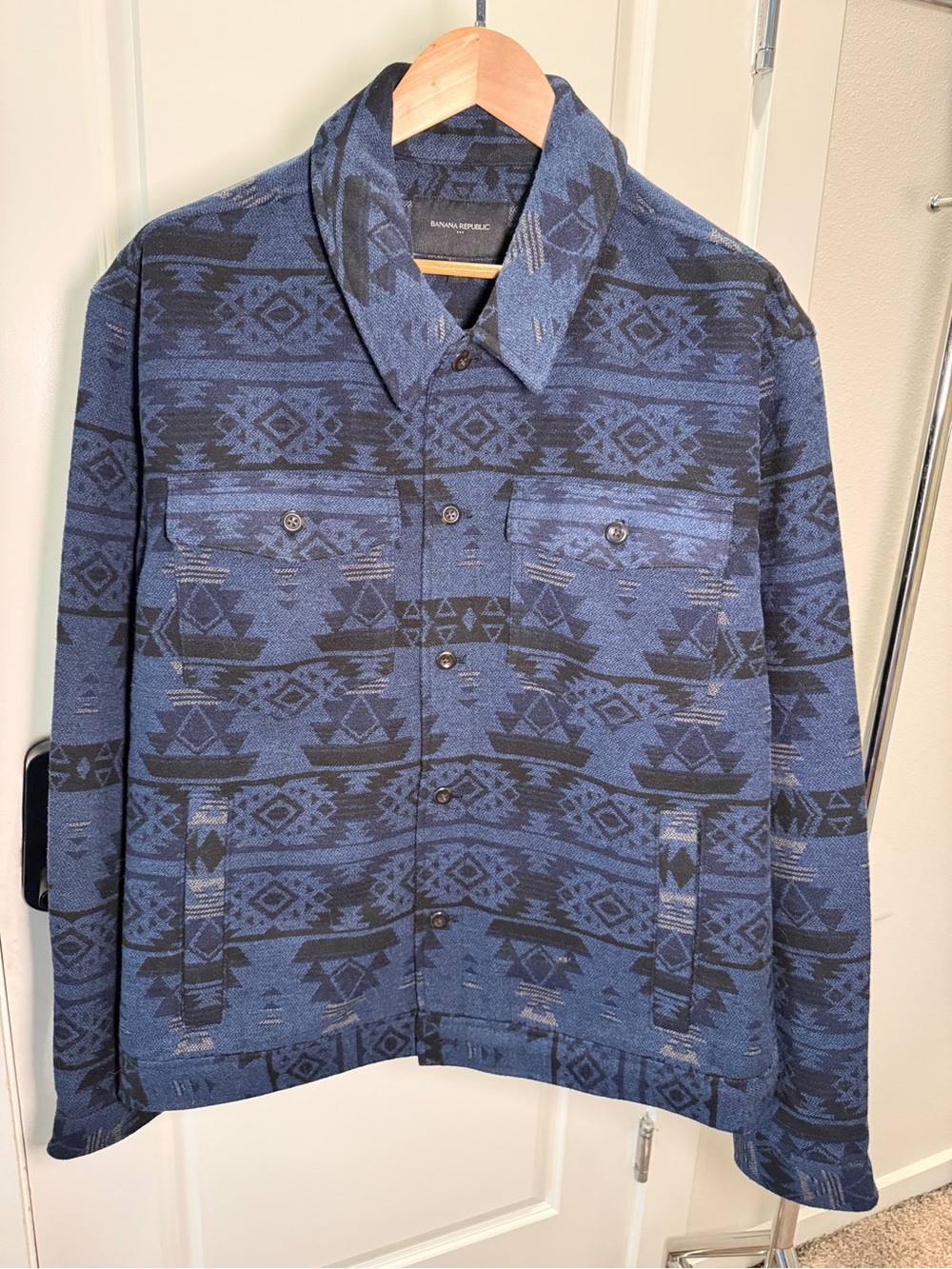 BANANA REPUBLIC - Maverick Patterned Trucker Jacket - Men’s 2XL - Picture 3 of 15